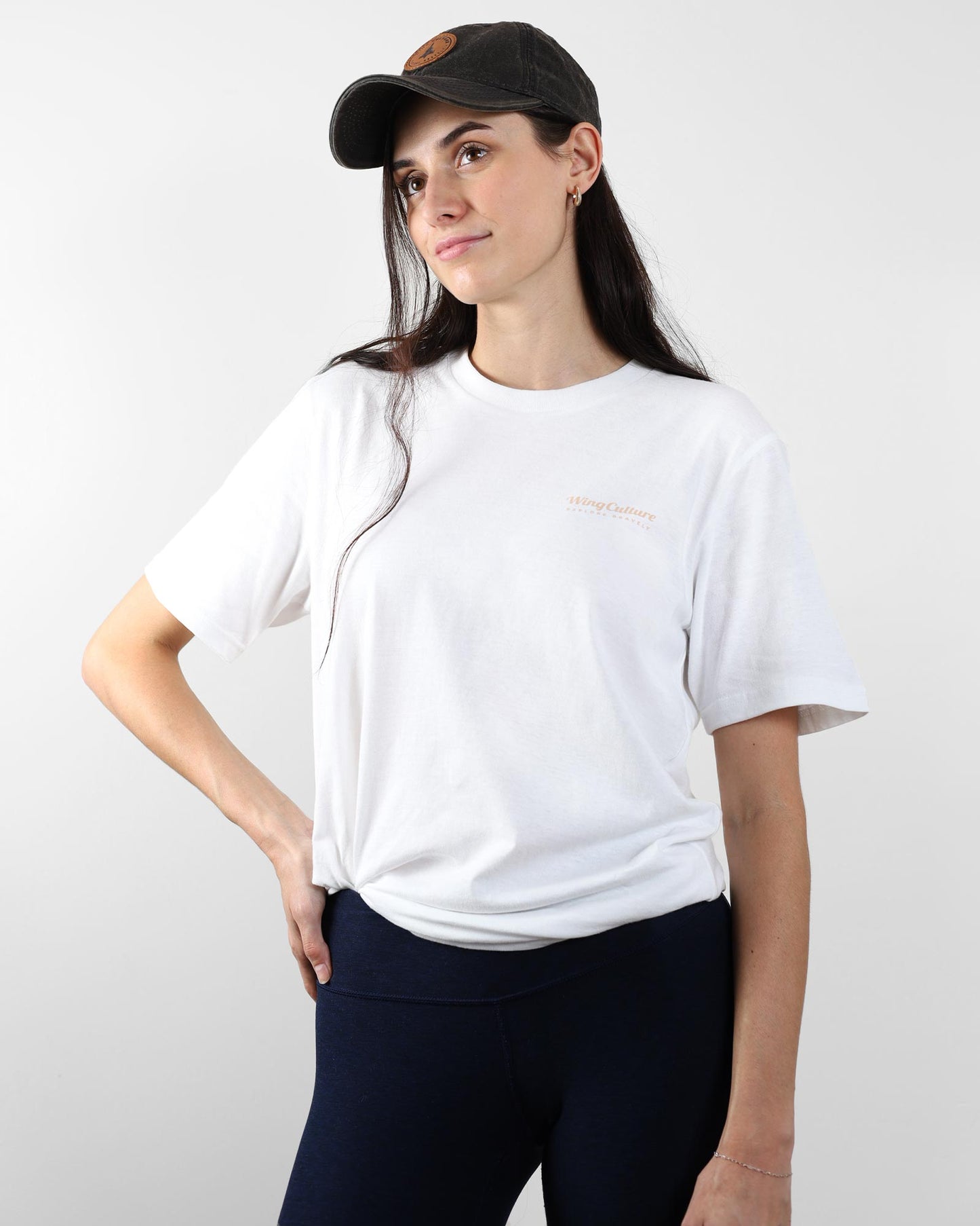 Wing Culture Piper Cub design short sleeve white t-shirt for women