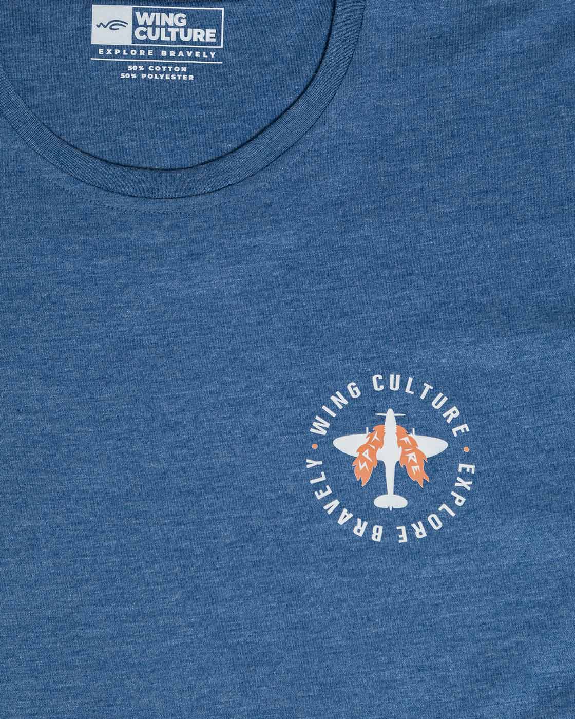 aviation Spitfire blue short sleeve t-shirt for men and women