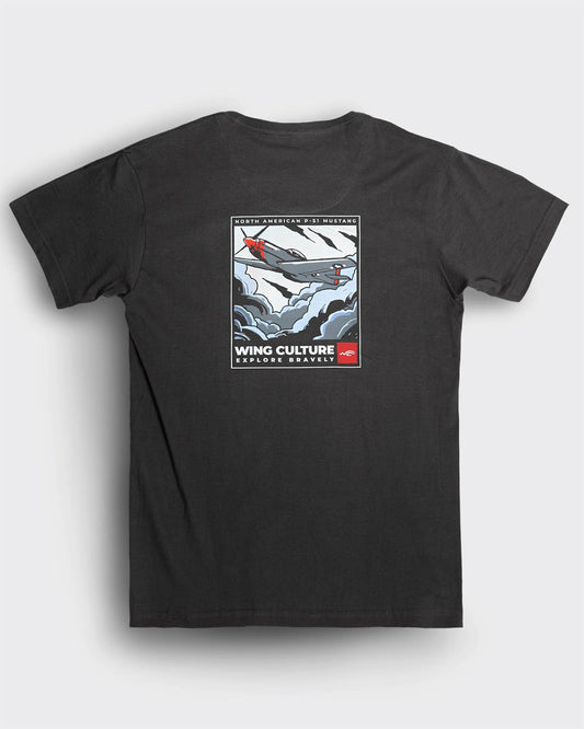 aviation p51 mustang short sleeve  t-shirt for men and women